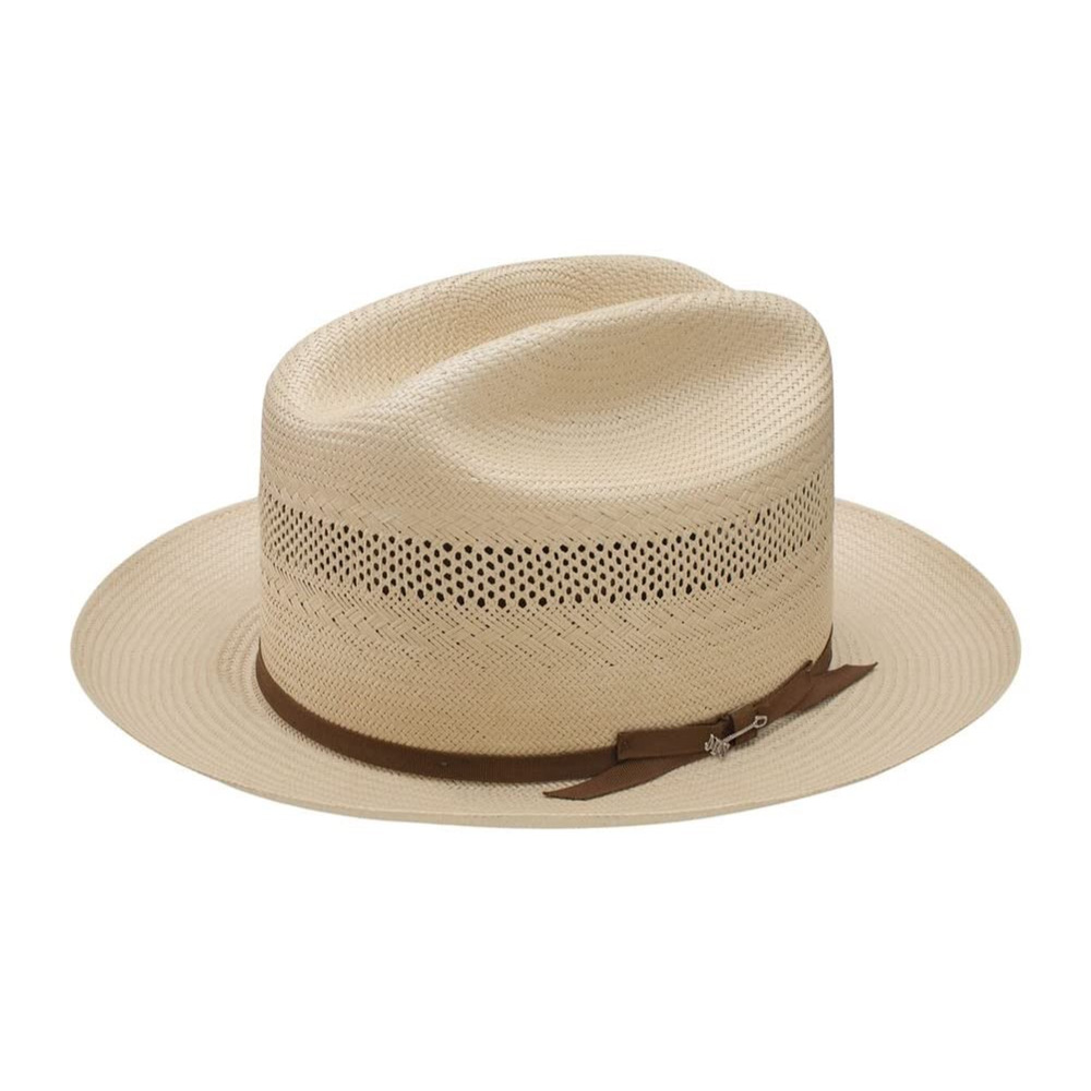 Stetson Open Road Vented Straw Western Cowboy Hat Toast Brown Size 7 5/8 New